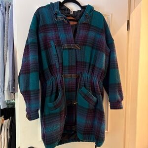 Woolrich Teal and Purple Plaid Utility Jacket
